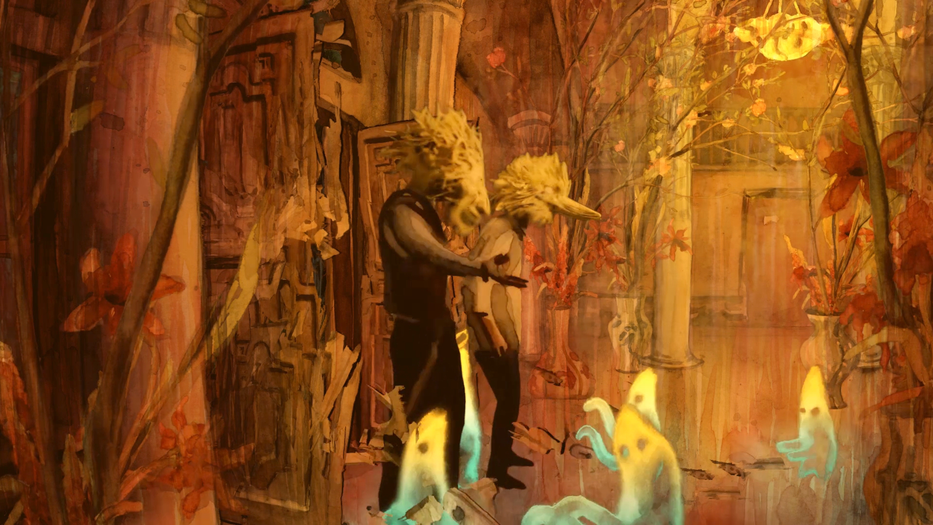 Eine Villa mit Pinien